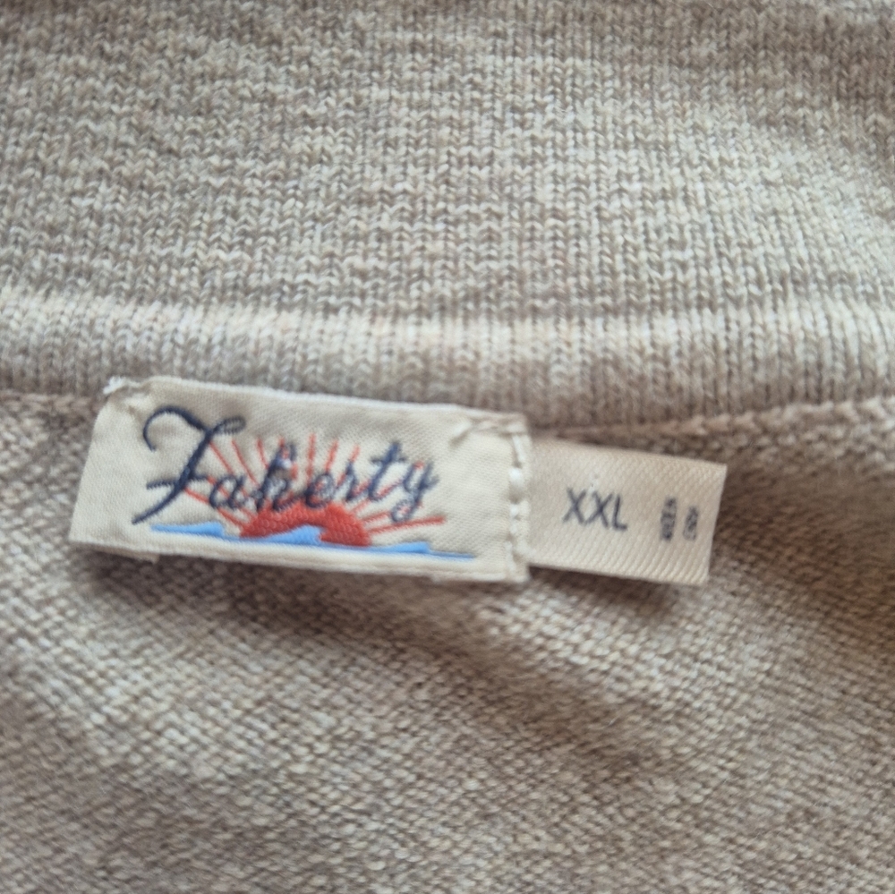 Faherty Jackson Poli Sweater Oatmeal Heather Womens XXL - Picture 7 of 7